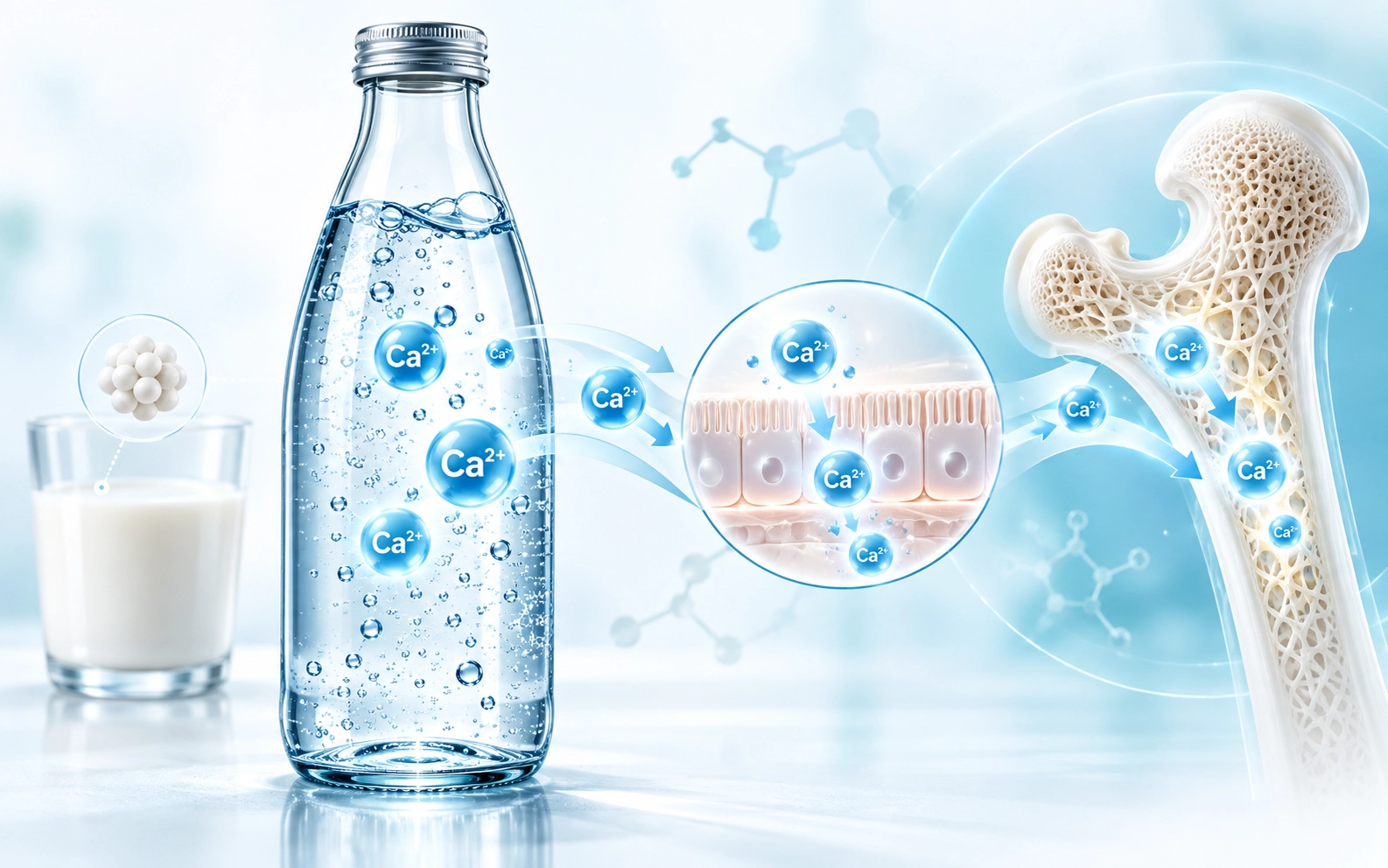 Absorbability and utility of calcium in mineral waters