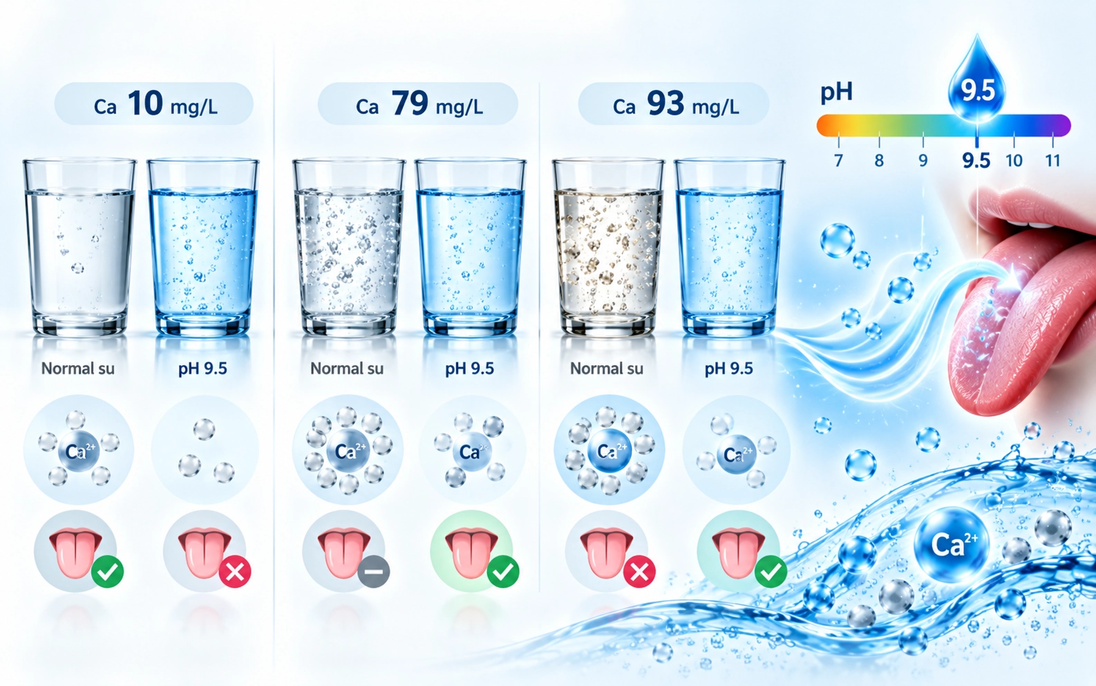 Effect of pH on the taste of alkaline electrolyzed water