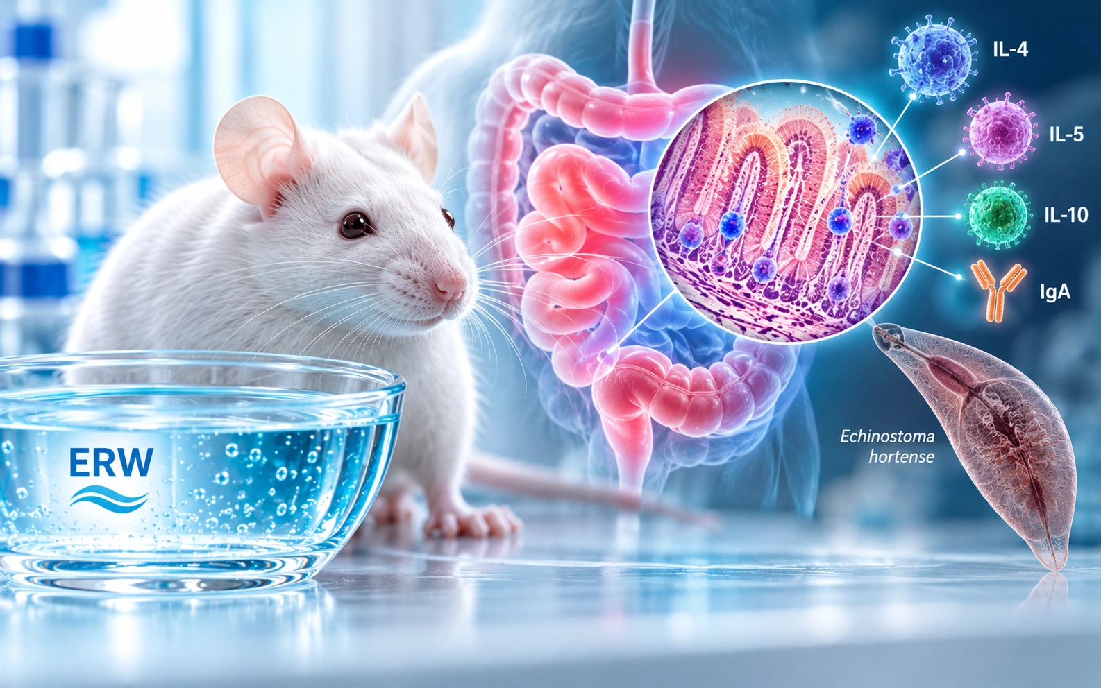 The immunological effects of electrolyzed reduced water on the echinostoma hortense infection in C57BL/6 mice